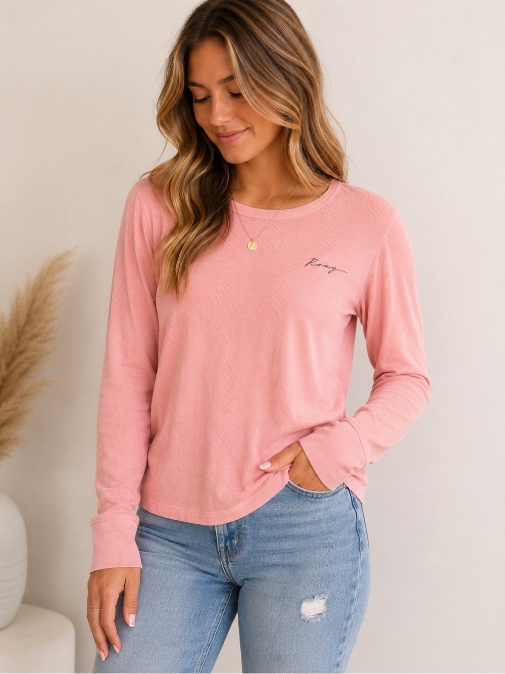 Roxy Soft Pink Long Sleeve Tee